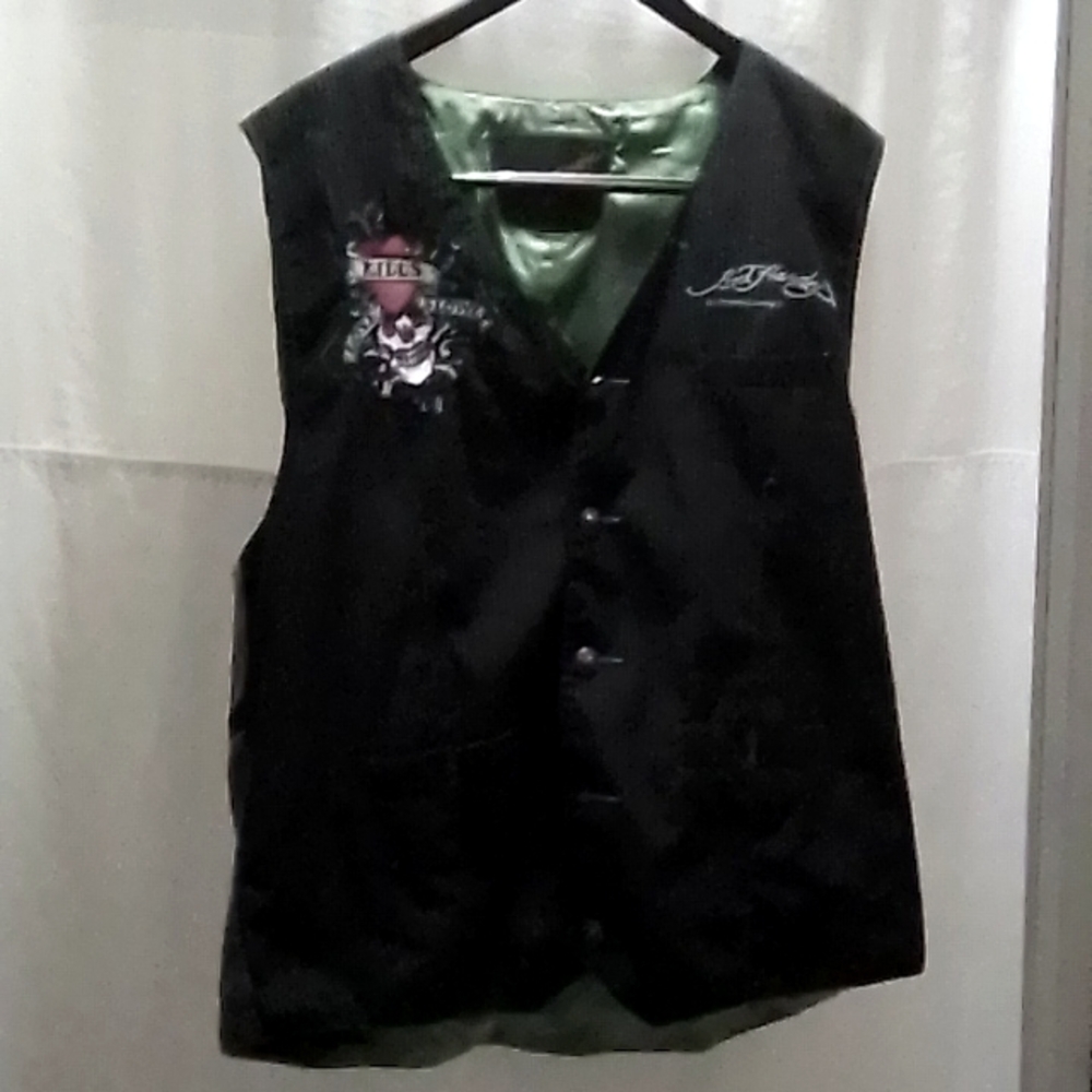 Ed hardy vest VTG Ed Hardy Christian Audigier Vest Love Kills slowly SZ 2XL